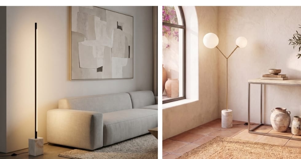 lámparas de pie para iluminar el salón