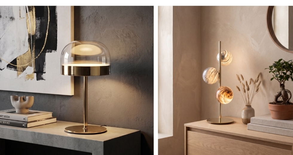 lámparas de sobremesa para decorar el recibidor 