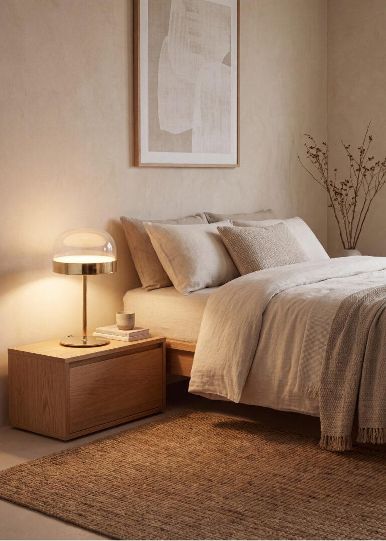 Tempered glass and gold aluminum table lamp